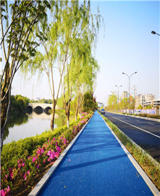 浙江杭州天马路彩色透水混凝土项目